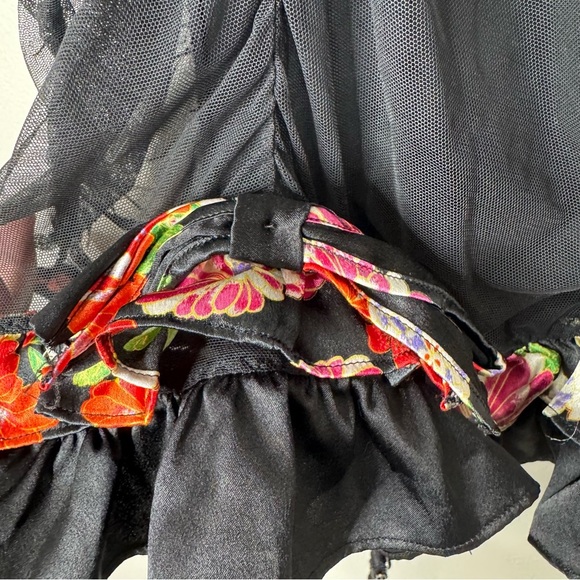 Victoria’s Secret Black & Floral Bow Lace Bustier Push‎ Up Teddy Slip 36C - Picture 8 of 12